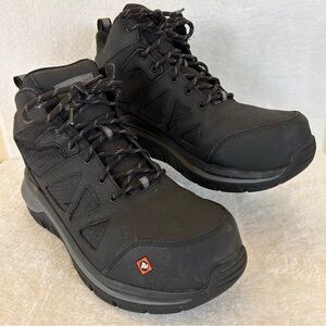 Merrell Men's Work Boots Size 8.5M Black Fullbench Speed Carbon Toe Slip Resist